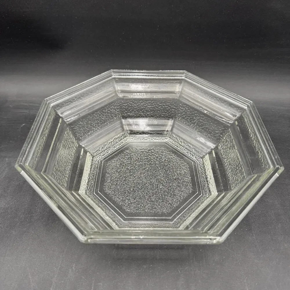 Vintage Serving Bowl in Octagon Clear by Anchor Hocking 10
